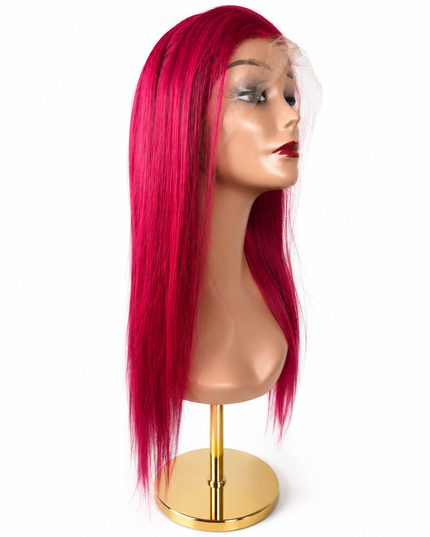 Goldhair Exclusive Human Hair Wig Dark Red / Light Red 50cm