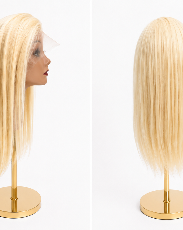 Goldhair Exclusive Human Hair Wig Platinum 40cm