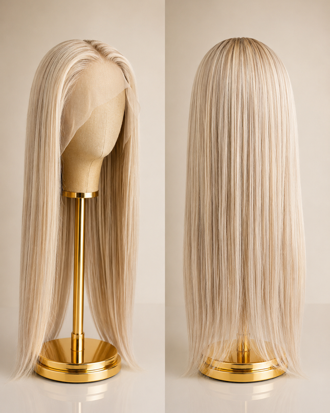 Goldhair Exclusive Human Hair Wig 60Ash/613Ash/Platinum 50cm