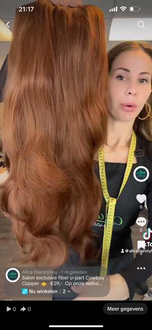 Salon exclusive fiber u-part cowboy copper