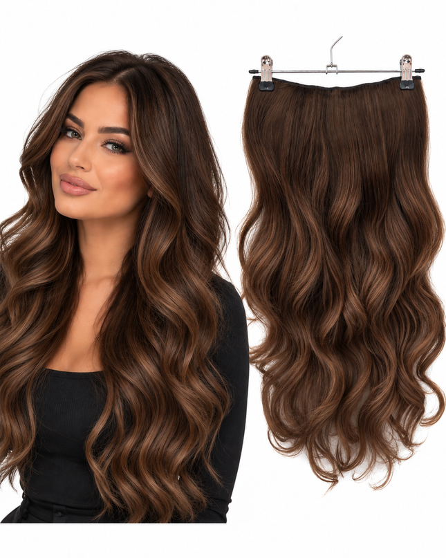 Salon Exclusive Fiber Extensions One Piece Chocolade Bruin