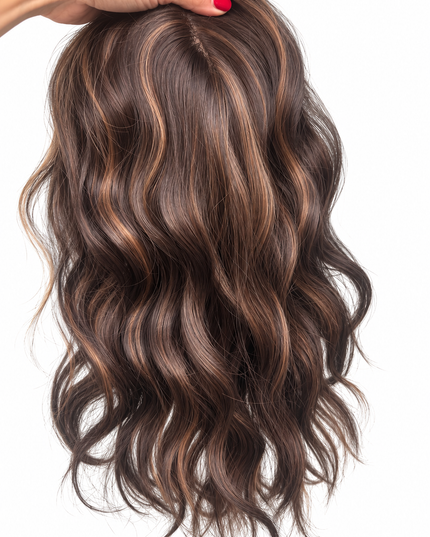 Salon Exclusive Fiber Topper 35cm Dark Brown Caramel
