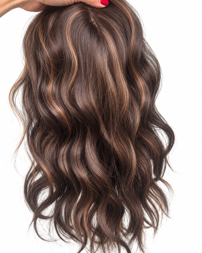 Salon Exclusive Fiber Topper 35cm Dark Brown Caramel