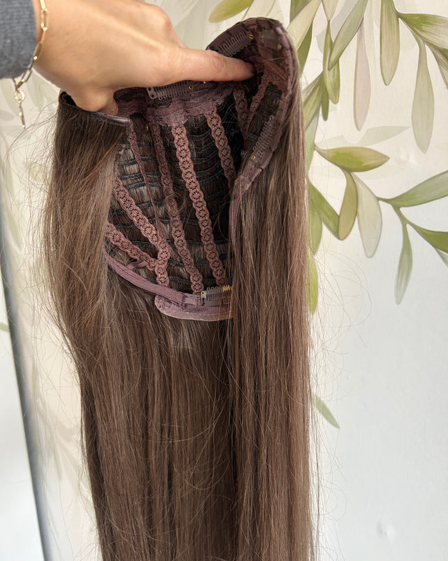 Human Hair u-Part extensions ash brown