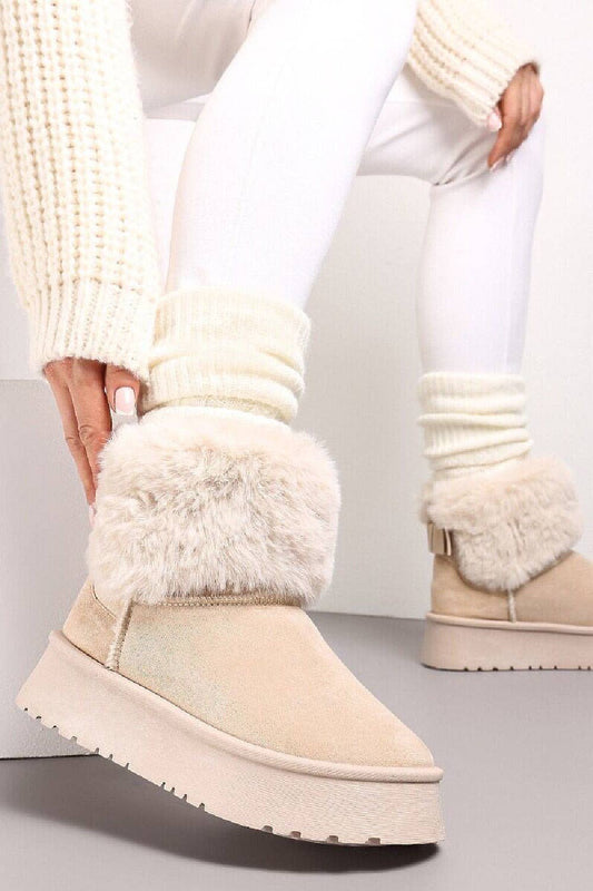 Paige Ankle Boots With Fur Collar